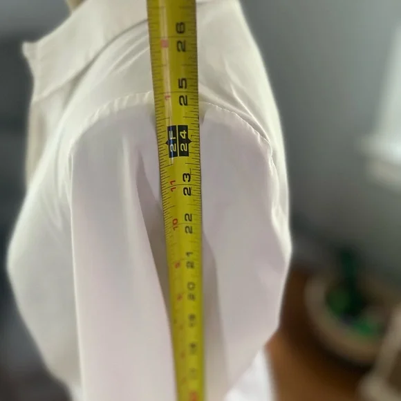 Calvin Klein White Ruched Button Down Shirt - Picture 5 of 9